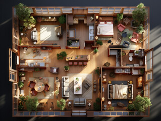 Floor Plan Of A House top view, Mockups Design 3D, High-quality Mockups, Generative Ai