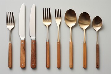 Cutlery Combo: A versatile set of cutlery that includes interchangeable handles and utensil heads, allowing users to customize their utensils based on their specific needs or prefe Generative AI