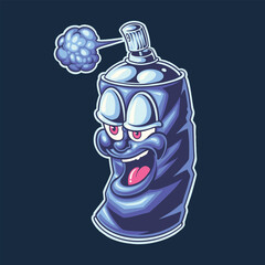 graffiti spray can character illustration