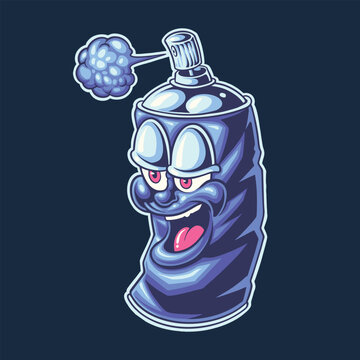 graffiti spray can character illustration