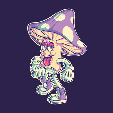 magic mushroom cartoon character illustration