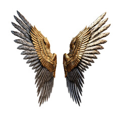 Fototapeta premium Bronze wings isolated on transparent background