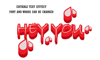 Text Effect Blod Drop Red