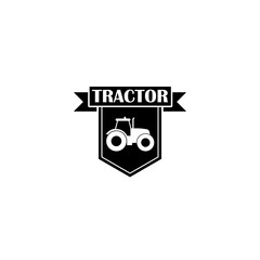 Farm tractor logo design. Farm tractor logo design template isolated on white background