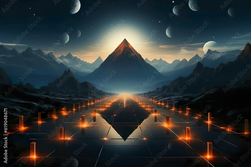 Aufkleber digital universe fields background. 8k resolution