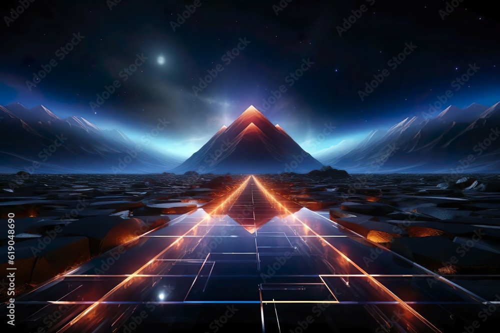 Poster digital universe fields background. 8k resolution