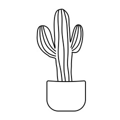 cactus line art desert illustration