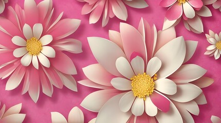 Whimsical 3D Abstract Floral Pattern: A Kaleidoscope of Colors