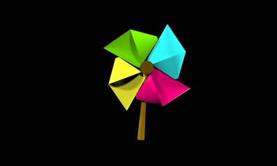 Obraz premium The image of the Ferris wheel is made of colored paper