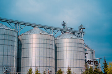 Storage tanks cultivated agricultural crops processing plant