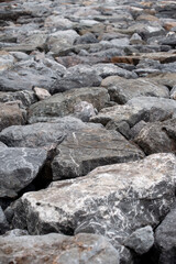Nature stone on the ground at coast.
