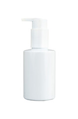 white cosmetic bottle container with pump