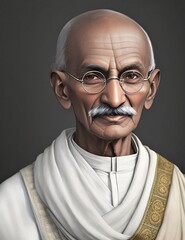 Retrato de Mahatma Gandhi - obrazy, fototapety, plakaty