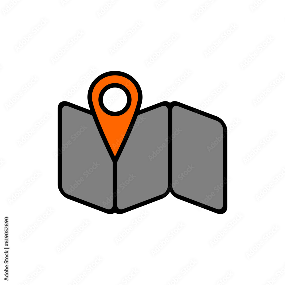 Aufkleber location map pin icon in lineal color mode. summer camp design element vector illustration in trendy