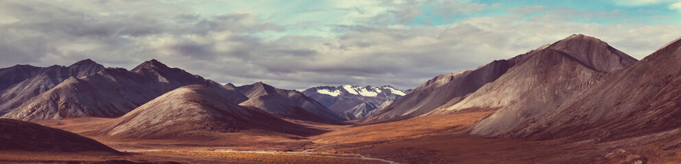 Naklejka na ściany i meble Mountains in tundra
