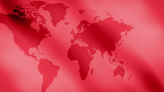 Information sharing through journalism red world map reinforces the news theme. News coverage with a red world map reporting on global headlines and current affairs