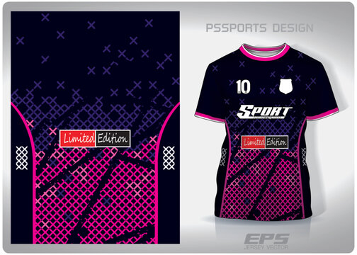 Vector Sports Shirt Background Image.Pink Purple Mesh Cross Pattern Design, Illustration, Textile Background For Sports T-shirt, Football Jersey Shirt