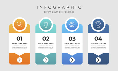 Gradient process infographic. Business concept with 4 steps.