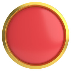 3D circle button. Luxury button. 3D illustration.