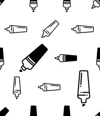 Marker Pen Icon Seamless Pattern, Marking Pen, Felt-Tip Pen, Flow Marker