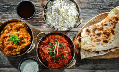 Hot madras paneer and vegetable masala with rice