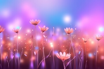 Abstract art flowers background for web design, Generative AI