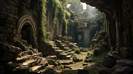 Ancient Ruins, Echoes of the Past. Generative Ai