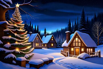 Fototapeta premium chrismas night new year generativeAI