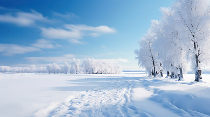 Winter Wonderland, Snowy Landscapes. Generative Ai