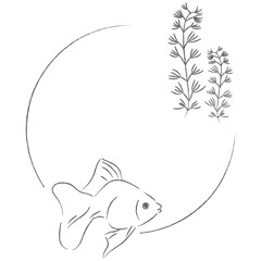 金魚のイラストフレーム