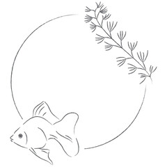 金魚のイラストフレーム