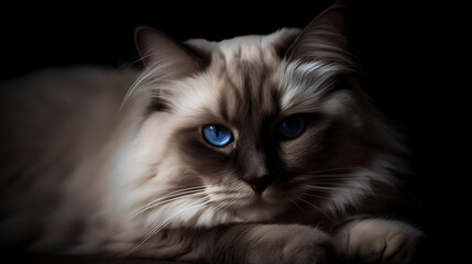 highlighting the Ragdoll cat's exquisite markings and patterns.  Get ready to fall in love with this feline beauty from a whole new perspective.