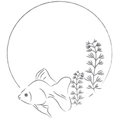 金魚のイラストフレーム