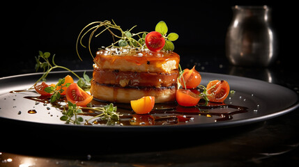 Delicious Food Plating, Culinary Artistry. Generative Ai