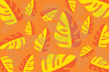 Abstract simply background with natural leaves lines, summer theme -  stock illustration