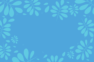 Fototapeta premium Blue Abstract simply background with natural leaves lines, summer theme - stock illustration