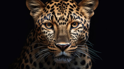 Fototapeta na wymiar Headshot of jaguar portrait. Generative Ai