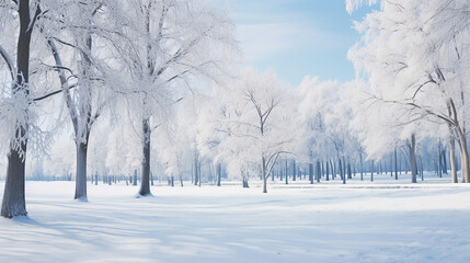 Obraz premium Winter Wonderland, Snowy Landscapes. Generative Ai