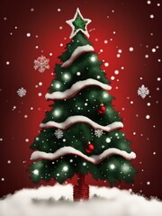 Fototapeta na wymiar Beautiful green elegantly decorated Christmas tree, created with generative ai, ki
