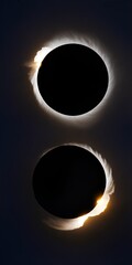 Photo of two overlapping eclipses during a solar eclipse