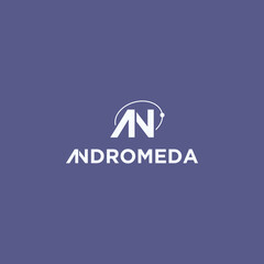 LETTER AND INITIAL AN ANDROMEDA WITH WHITE COLOR BOLD TYPE FOR LOGO VECTOR FOR COMPANY, BRAND, BUSINESS, AND OTHER