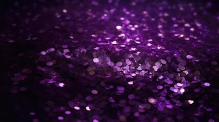 Deep purple sequin background. Generative ai composite.