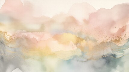 Minimalistic abstract background in soft earthy tones and gold lining. Generative ai composite.