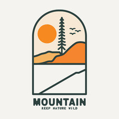 Mountain and Camping Life illustration, outdoor adventure . Vector graphic for t shirt and other uses.

