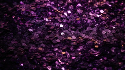 Obraz premium Glistening purple glitter confetti background. Generative ai composite.