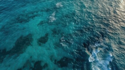 Fototapeta na wymiar Pristine turquoise ocean water with soft ripples.