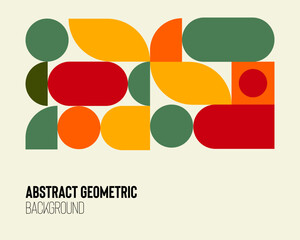 Abstract geometry minimalistic background artwork poster with basic shapes, vector pattern design for web banners, business presentations, branding packages, fabric print, wallpaper © Tiny Art Studio