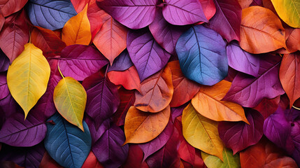 Fototapeta na wymiar Red and Orange Autumn Leaves Background. Generative Ai