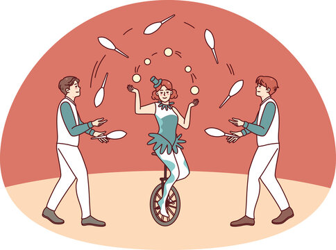 recommend clip art: Artists juggling in circus