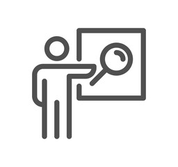 Inspection related icon outline and linear symbol.

